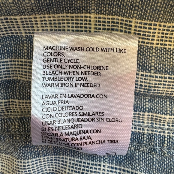 Weatherproof Blue Casual Button Down Shirt with Stripes - Picture 15 of 15